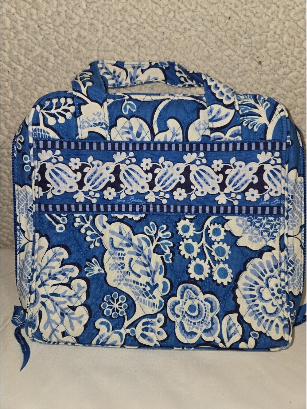 vera bradley quilted makeup organizer bag Blue Lagoon Retired Y2k